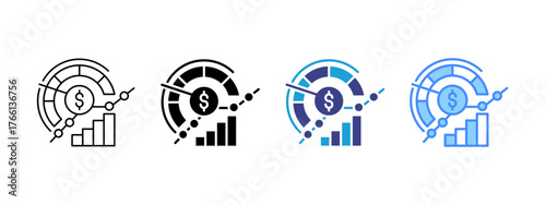 Performance icon set multiple style collection