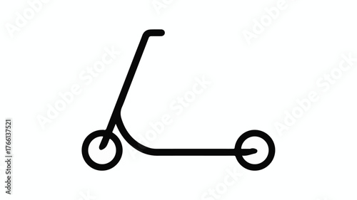 Simple line drawing of a kick scooter, symbolizing urban mobility and active transport.