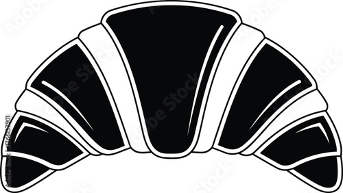Croissant Silhouette Vector – French Pastry Bakery Icon for Breakfast and Café Design