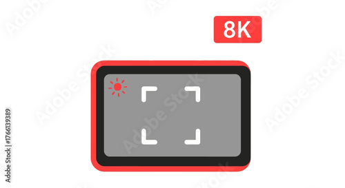 8k resolution display showcasing future tech with focus framing ideal for demonstrating cutting-edge video cinematic visuals and high-definition technology.