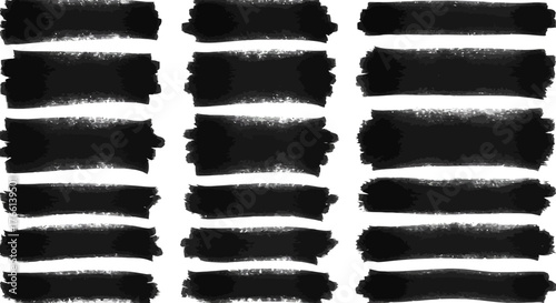 black brush strokes artistic paint smears for graphic design elements and digital backgrounds adding depth and texture to layouts enhancing visuals.