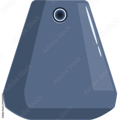 Space Capsule With Small Circular Window And Metallic Blue Exterior Isolated On White Background With Subtle Reflections