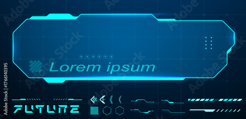 Futuristic HUD text box frames vector illustration