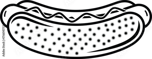 Hot Dog Silhouette Vector – Fast Food Snack Icon for Restaurant and Street Food Design