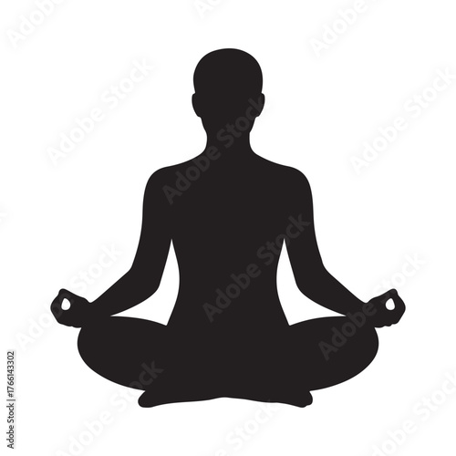 silhouette of a woman in yoga position