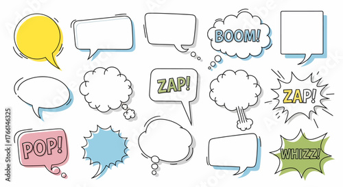 Hand-Drawn Vector Speech Bubbles Add a Creative Touch to Your Design