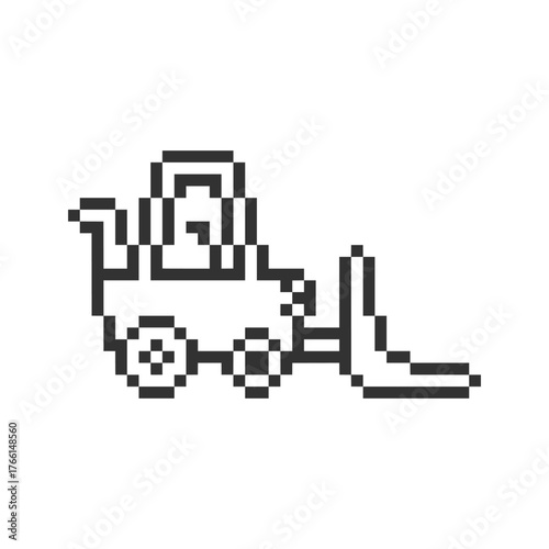 wheel loader retro pixel art