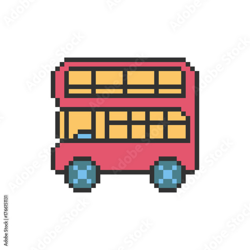 london bus travel pixel art