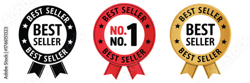 Best Seller Badges Circular Awards for Top Products and Services