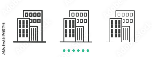 Municipal Building Complex icon. Thin line icon vector