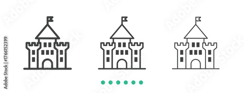 Historic building icon. Thin line icon vector