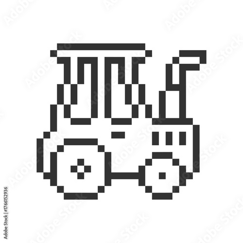tractor vehicle retro pixel art