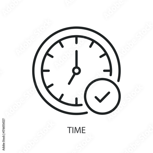 Time thin line vector icons.