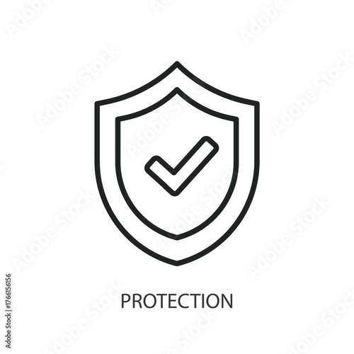 Protection thin line vector icons.