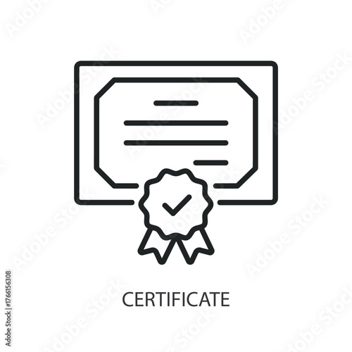 Certificate thin line vector icons.