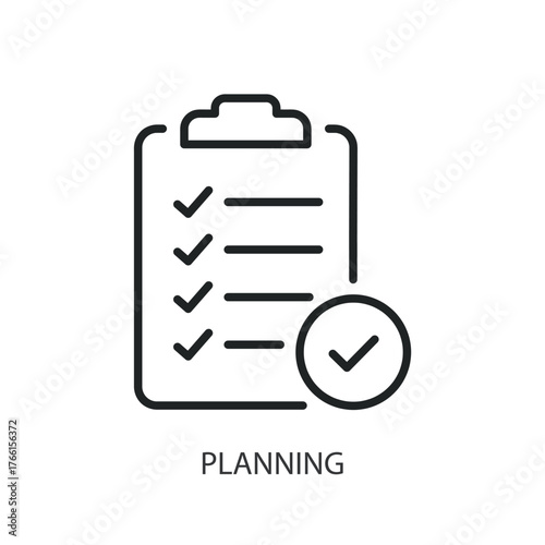 Planning thin line vector icons.