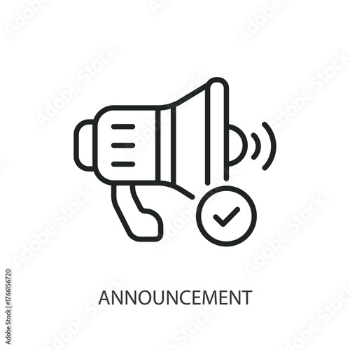Announcement thin line vector icons.