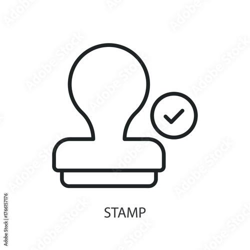 Stamp thin line vector icons.