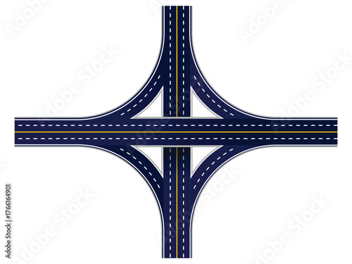 road part for city road map creation. To create you custom map just stick together and align segments