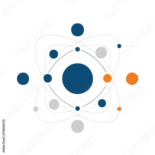 Abstract Atomic Model with Orbiting Particles.
