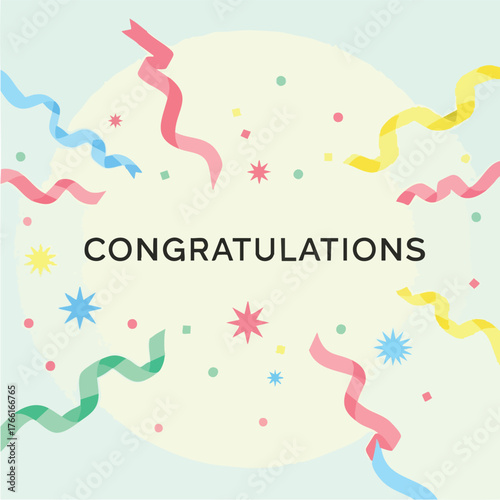 congratulations celebration card with confetti.