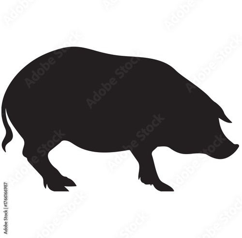 Pig Black Silhouette
