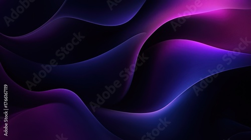 Abstract Purple and Blue Waves: A Serene Digital Art Piece