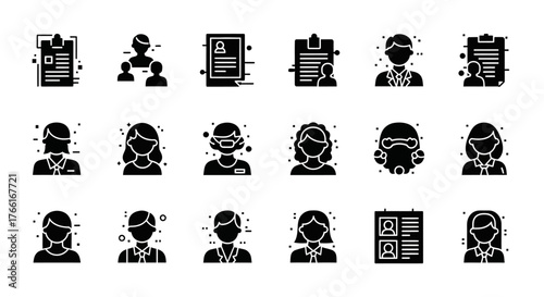 Unlock professional success with these sleek job hunting and human resources icons for your website or presentation about your job search journey