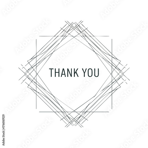 Thank You Geometric Frame Card Design.