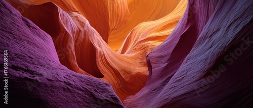 Abstract canyon walls with vibrant colors and textured sandstone formations