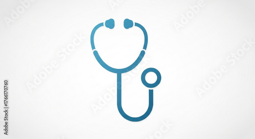 A blue stethoscope, a medical instrument used for listening to internal sounds of the human body, such as the heart or lungs