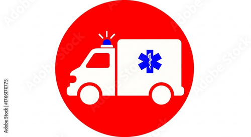 An ambulance, a vehicle equipped for taking sick or injured people to and from hospital, especially in emergencies