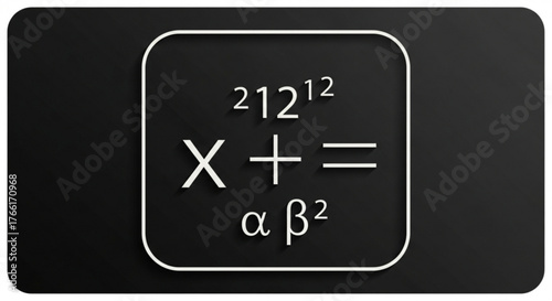 Abstract mathematical equation on a dark background, symbolizing complexity, problemsolving, and intellectual challenge in science