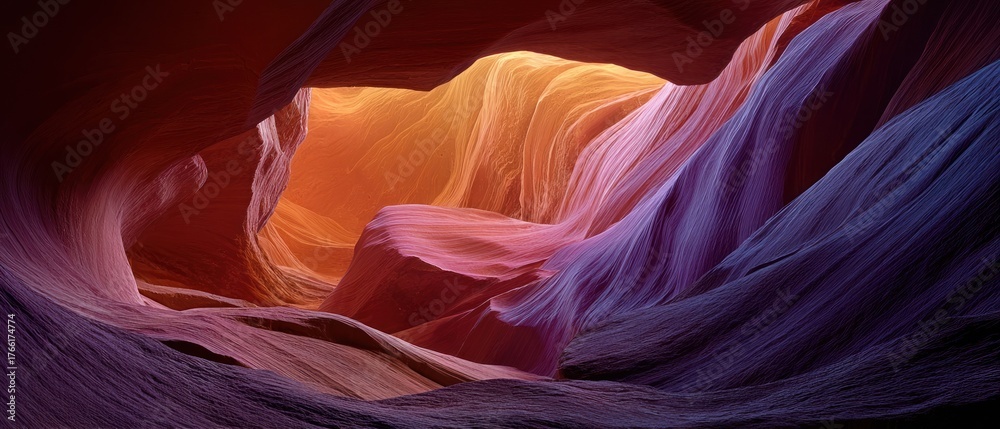Obraz premium Abstract rock formation with layered textures and warm color gradients