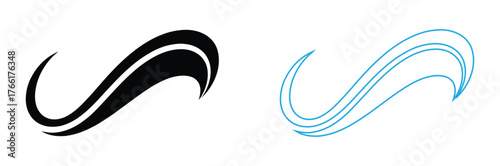 Dynamic swoosh elements for modern logo design projects,Vector art of abstract wavy line design element,Abstract Swoosh Logo Design Template
