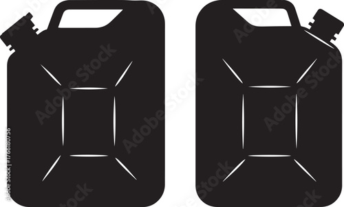 Two jerry cans side by side silhouette
