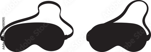 Two black sleep masks silhouette