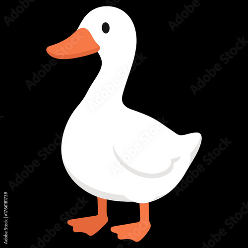 White Duck Cartoon Icon