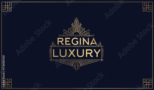 Luxury logo design with vintage art deco style, restaurant and bar logo