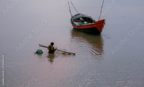 fishing boats on the river
