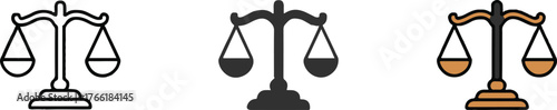 stylized balance scale icons vector set ai eps jpeg png legal justice silhouette gradient designs