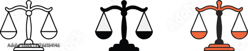balance scales icon pack vector ai eps jpeg png minimal legal law justice emblem set