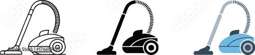 vacuum cleaner illustrations line art silhouette and gradient modern vector set for design