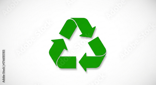 Green recycling symbol, representing environmental conservation and sustainable practices for a cleaner planet