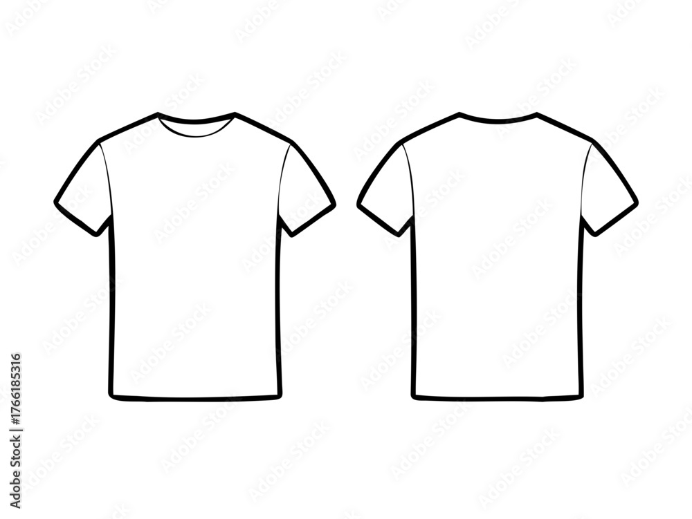 Naklejka premium Blank white t-shirt template. Front and back view