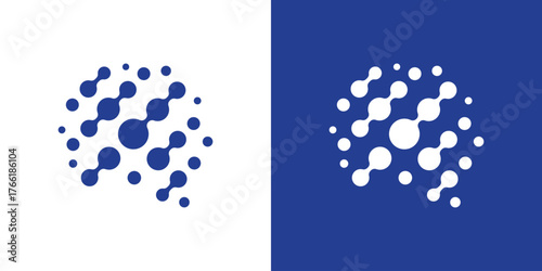 A modern logo made of connected dots forming a brain shape, symbolizing technology, innovation, and digital intelligence.