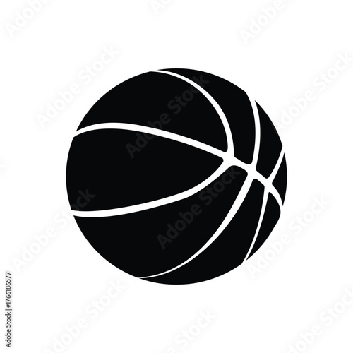 Simple basketball silhouette vector icon isolated in illustration