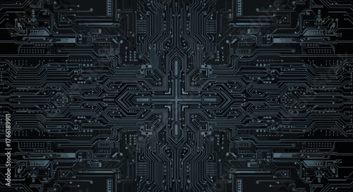 Complex Circuit Board Pattern for Technological Backgrounds and Digital Art