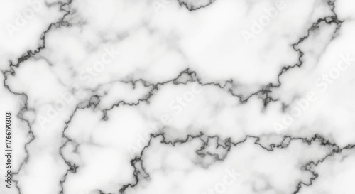 Elegant white marble texture background with intricate grey veins creating a luxurious and natural stone pattern for design projects