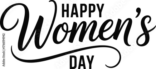 Happy Women's Day Calligraphy Text Design